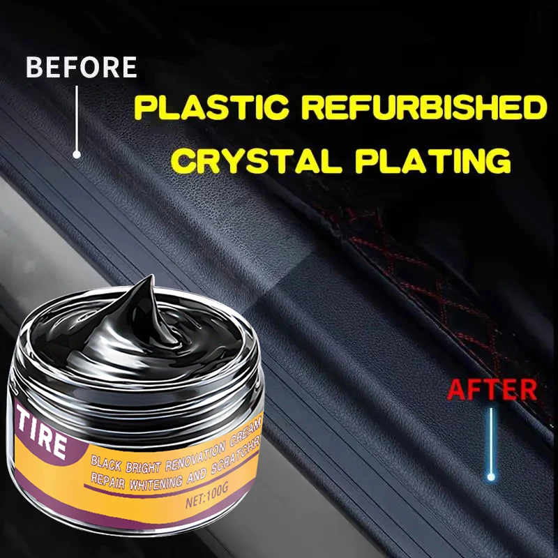 1 Piece 100g Car Plastic Recovery Agent Back to Black Luster Car Cleaning Products Plastic Leather Recovery Agent Car Polishing and Repair Coating Recovery Agent Polishing Maintenance Wax Scratch Repair Wax