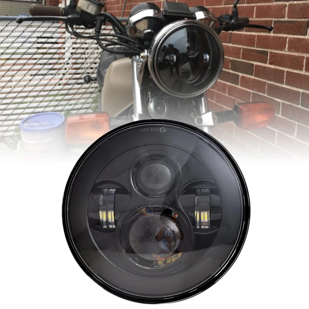 1PC 7 Inch Motorcycle LED Headlight Hi/Low Beam DRL Turn Signal 7" Round Headlamp for Harley Jeep Wrangler JK LJ CJ Hummer H1 H2 image 6