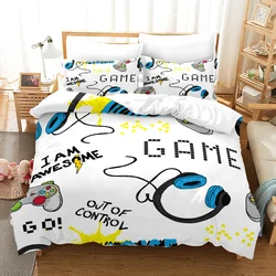 Gamepad Comforter Cover Gamer Bedding Set Teens Video Game Duvet Cover for Youth Kids Boys Modern Game Controller Bedspread