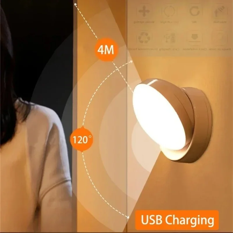 LED Night Light USB Charging Intelligent Human Induction for Bedside Cabinet Home Wardrobe Lighting Motion Sensor Light Led Lamp