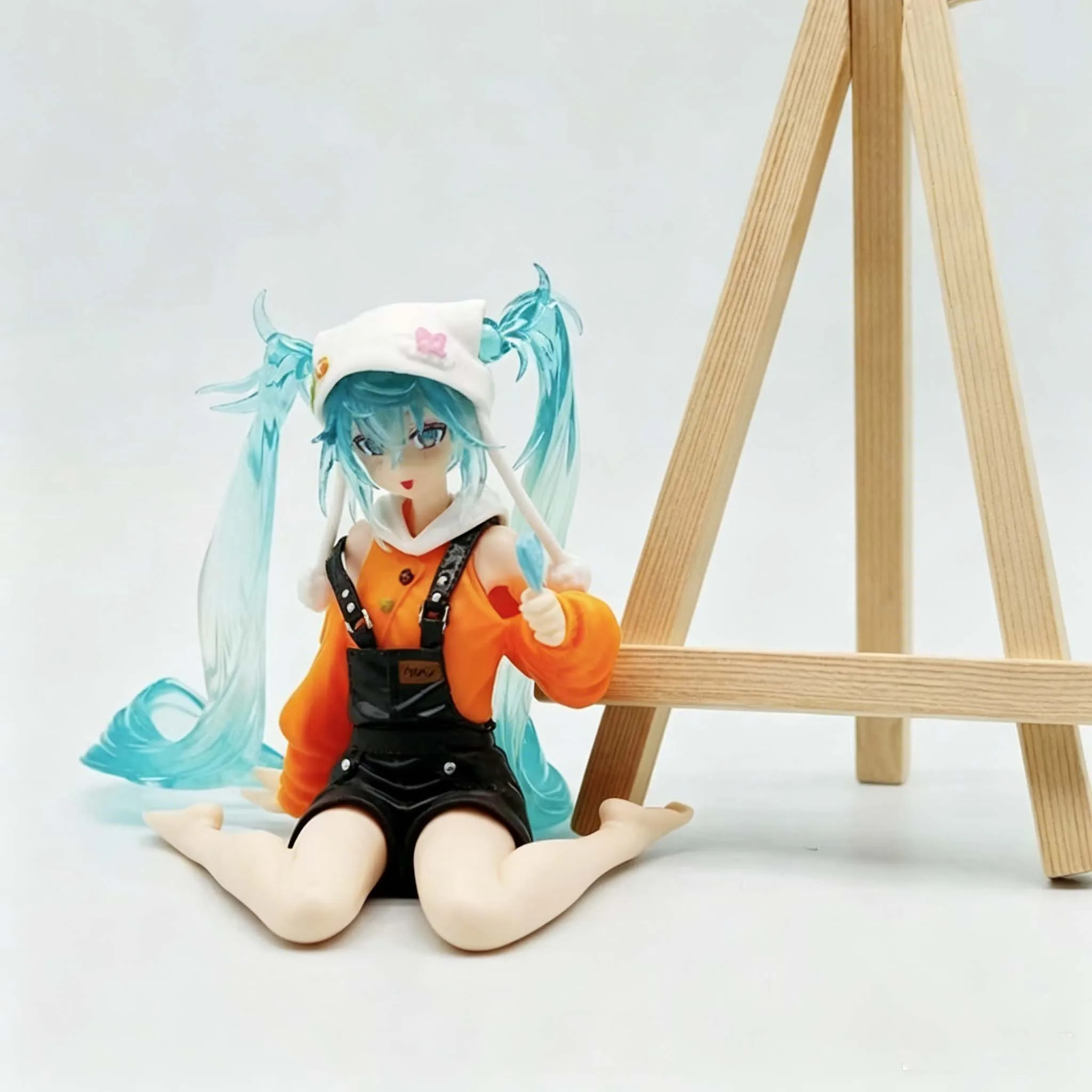 New Fashion Hatsune Miku Anime Figure Rabbit Ear Pajamas Lollipop Hatsune Miku Action Figures Kawaii Girl Collection Model Toys view 4