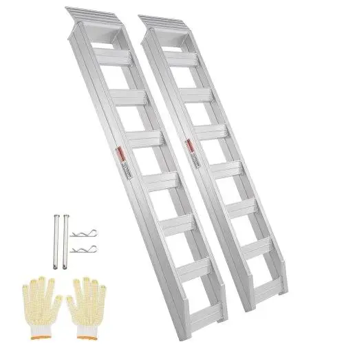 Aluminum Ramps, 8810 lbs, Heavy-duty Ramps with Top Hook Attaching End, Universal Loading Ramp for motorcycle , Tractor,