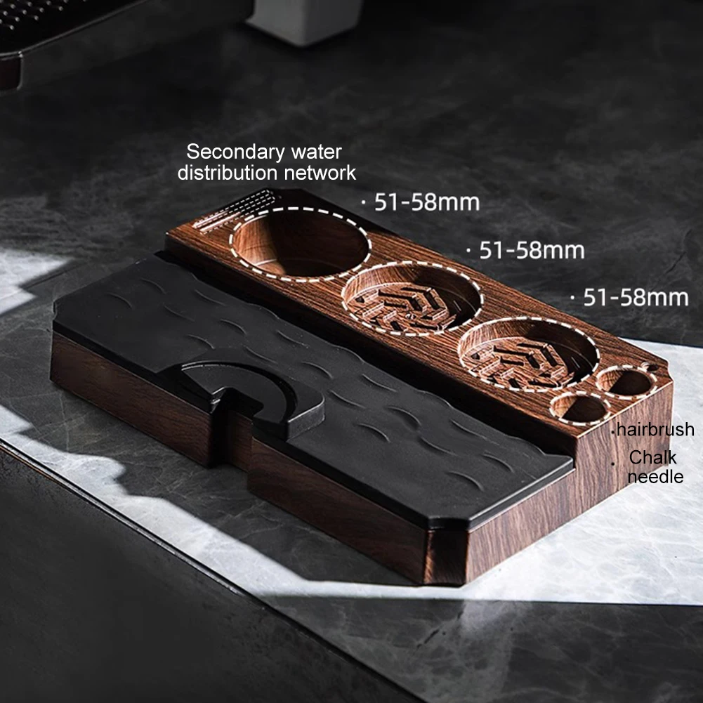 Coffee Making Coffee Tamper Mat Elegant Wood Grain Coffee Mat Silicone Anti-slip Multifunctional Press Base Coffee Accessories