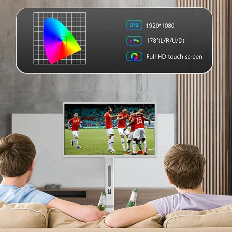23,8-inch draagbare Smart TV Alles-in-één multimedia beweegbaar scherm voor binnen Draadloos display met tekstfunctie