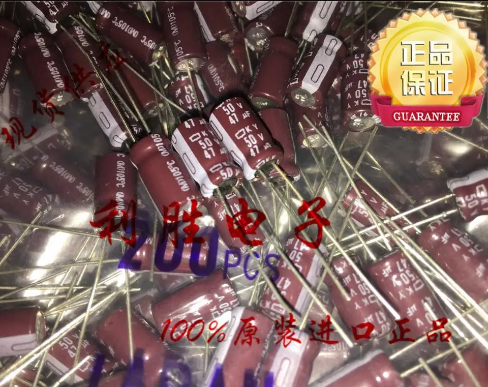 100pcs 50v 47uf 100% Original NCC KY Series Electrolytic Capacitor Capacitance Radial 6x12mm