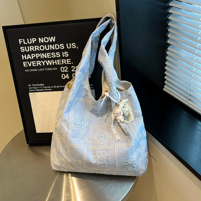 حقائب كتف ذات سعة كبيرة بلون سادة من PC حقائب نسائية متعددة الاستخدامات للبيع حقائب يد نسائية مطرزة للتنقل باللون الوردي