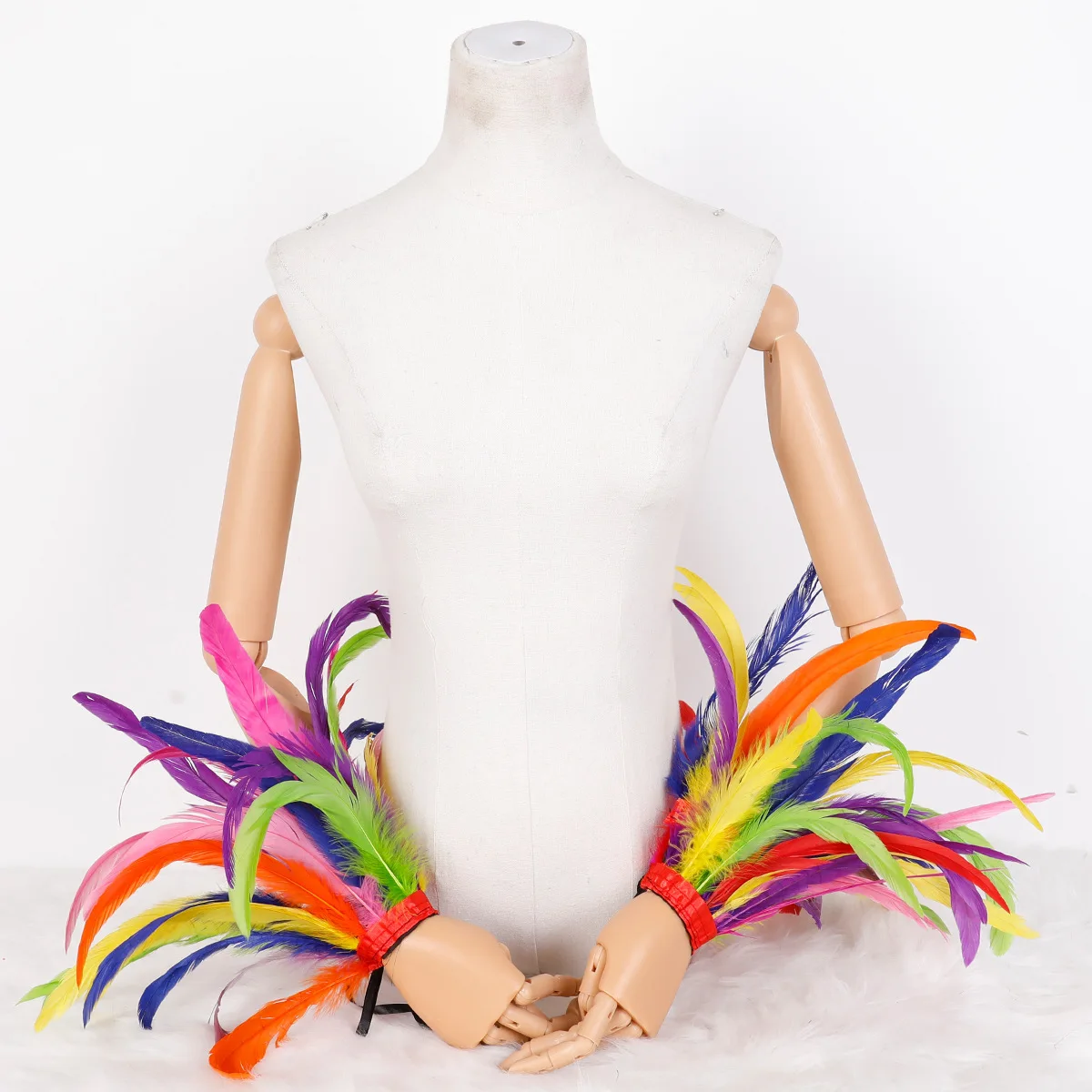 Carnival Gothic 3 Piece Masquerade Feather Collar Cape Costume Accessories For Women Fashion Cosplay Witch
