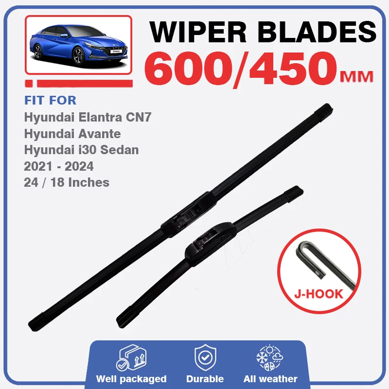 Front Windscreen Wiper Blades For Hyundai Elantra Avante i30 N CN7 2021 2022 2023 2024 Accessories Brushes Car Cutter Windshield