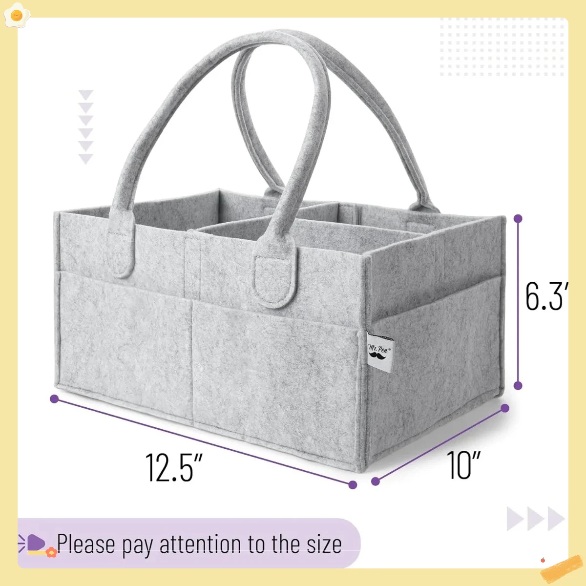 Draagbare babyluier Caddy Organizer, autostoelopslag voor kinderkamer luiertafel