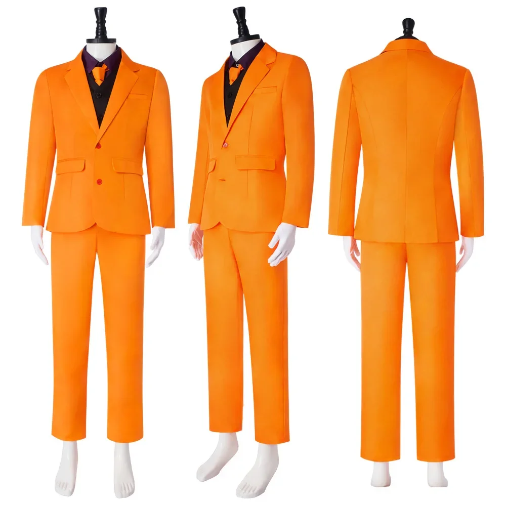 

Ken Arnold Cosplay Movie Jester Costume Men Disguise Yellow Suit Uniform Hat Male Roleplay Fantasia Halloween Party Suits