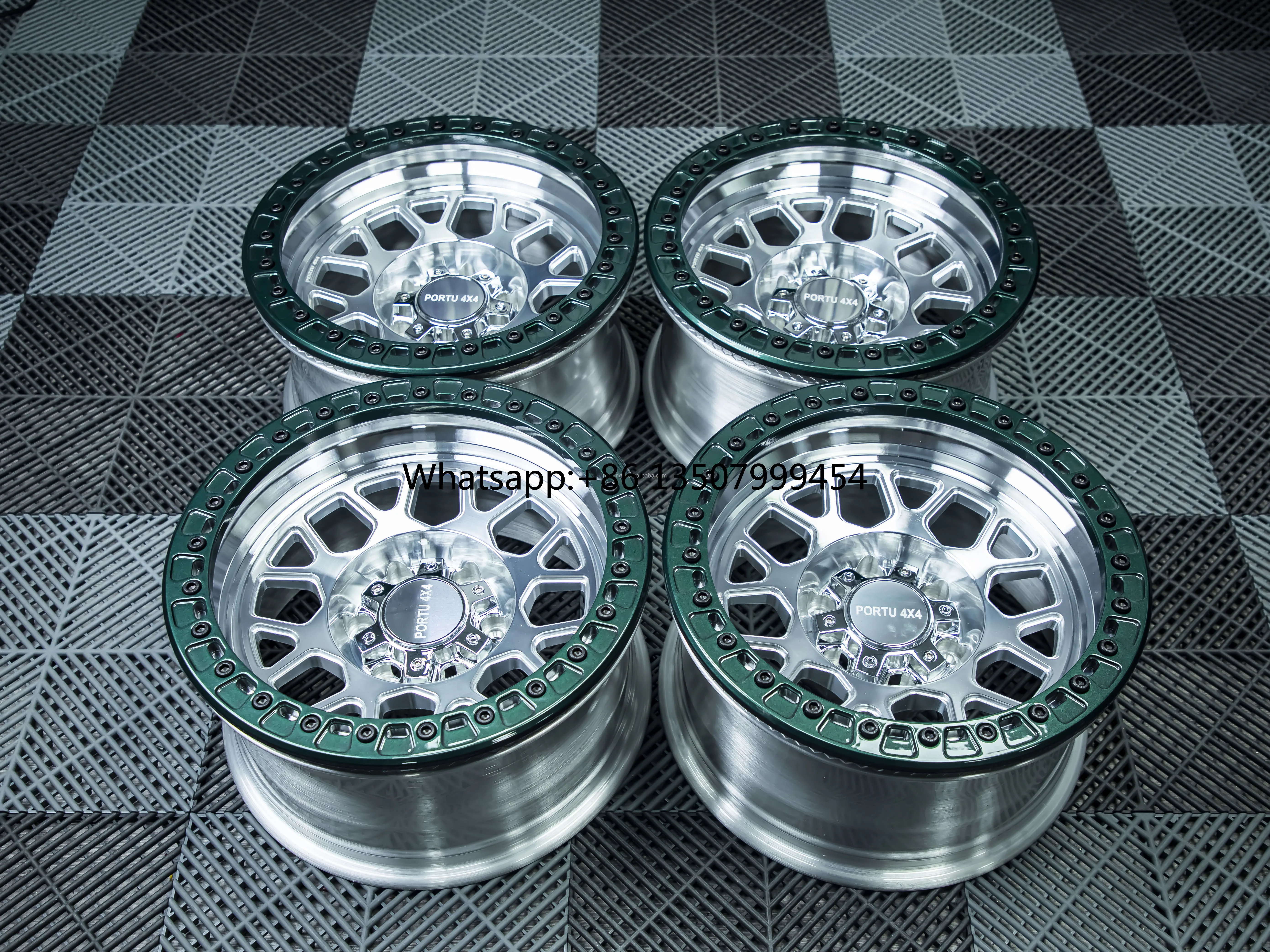 

Quality Guaranteed Long Service Transparent Dark Green Ring+polished Wheel+custom Cap Forged Wheel for Patrol Y61/V97
