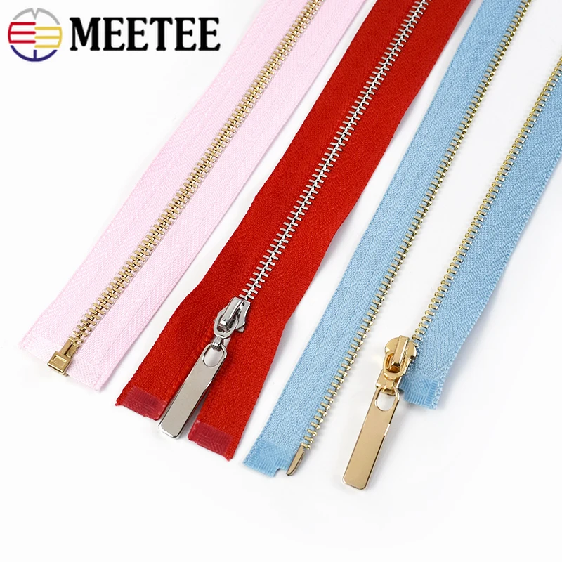 2Pcs 40/50/60/70cm 3# Metal Meetee Zipper Clothes Sewing Closures Zippers Down Jacket Open-End Zip Repair Kit Apparel Accessory