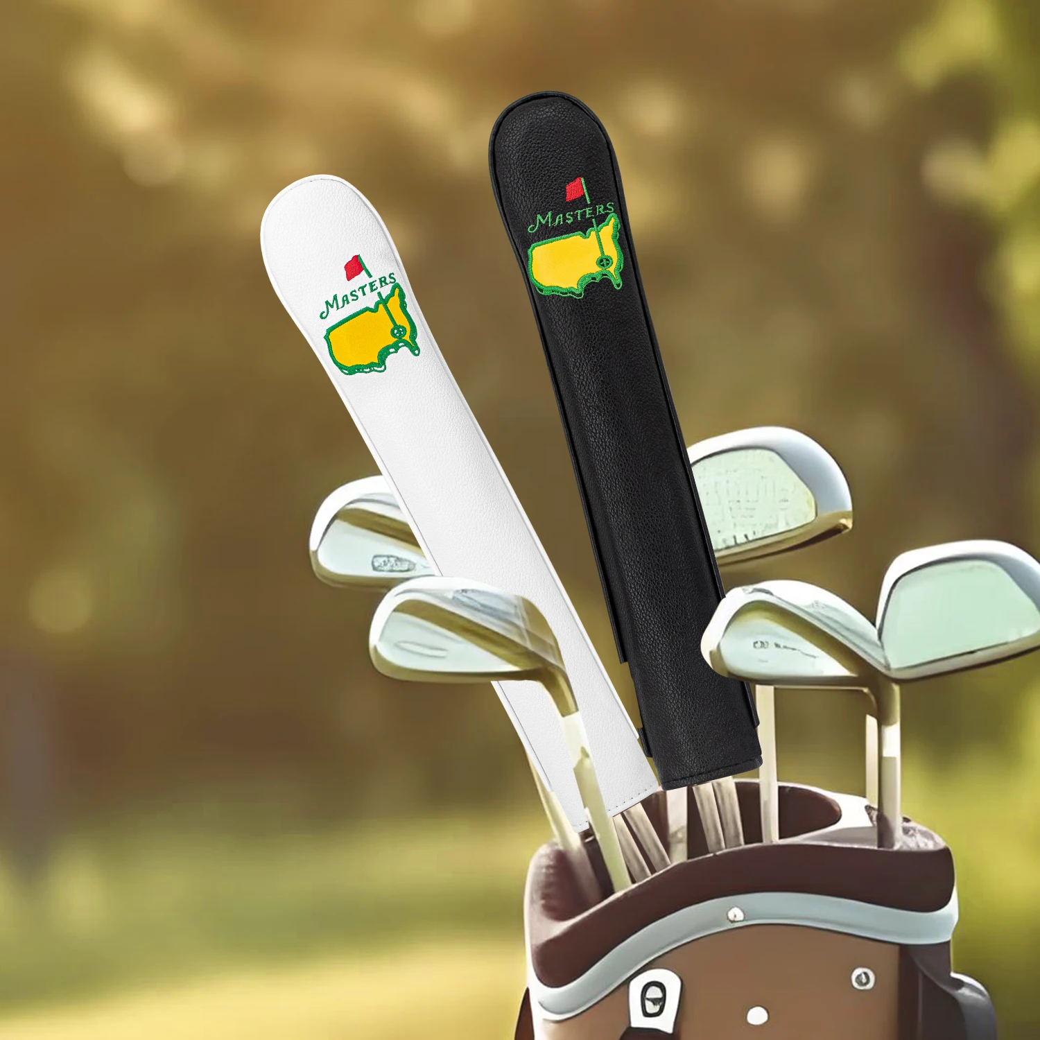 1pc Golf positioning rod protective cover, black and white colors, golf accessories, dustproof and durable, embroidered design ﻿