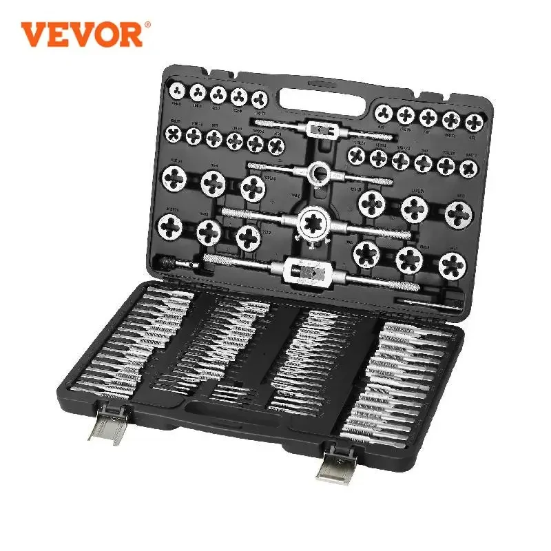 VEVOR Tap and Die Set 40PCs 60PCs 80PCs 110/116PCs Metric or SAE Standard Bearing Steel Taps and Dies