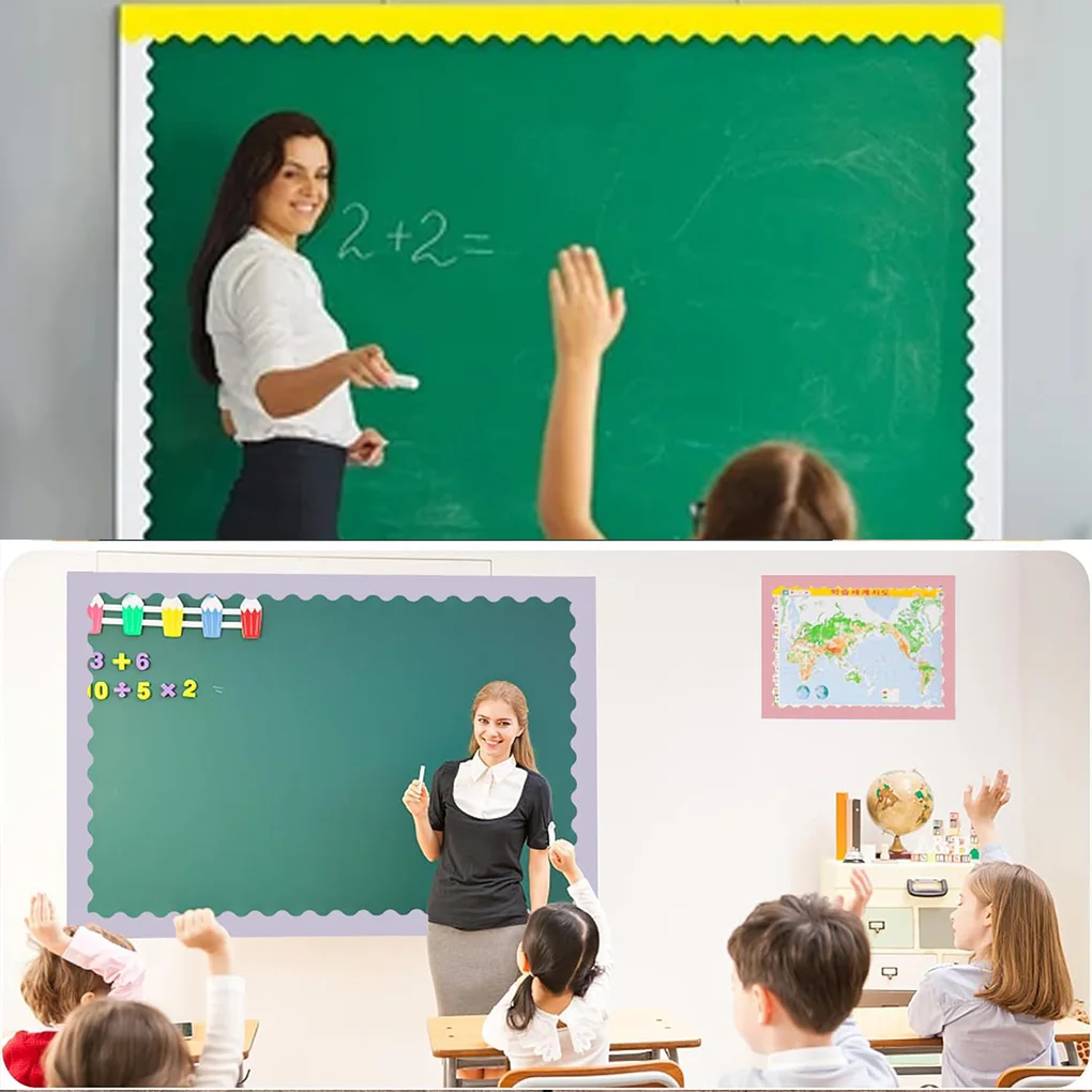 6 قطعة/المجموعة الحدود المموجة الملونة لفة للزينة الفصول الدراسية 6 لفات 10 متر عرض الحدود D