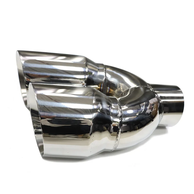 Y Shape Car Dual Exhaust Tip Universal Muffler Tip Stainless Steel Exhaust Pipe Nozzle 2.8