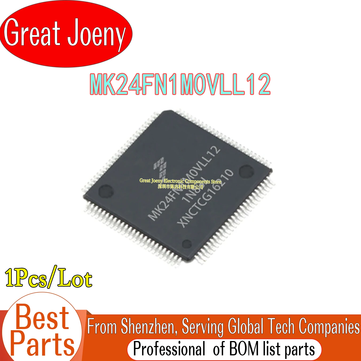 100% New MK24FN1M0VLL12 MK24FN1M0VLL IC MCU Chipset LQFP-100