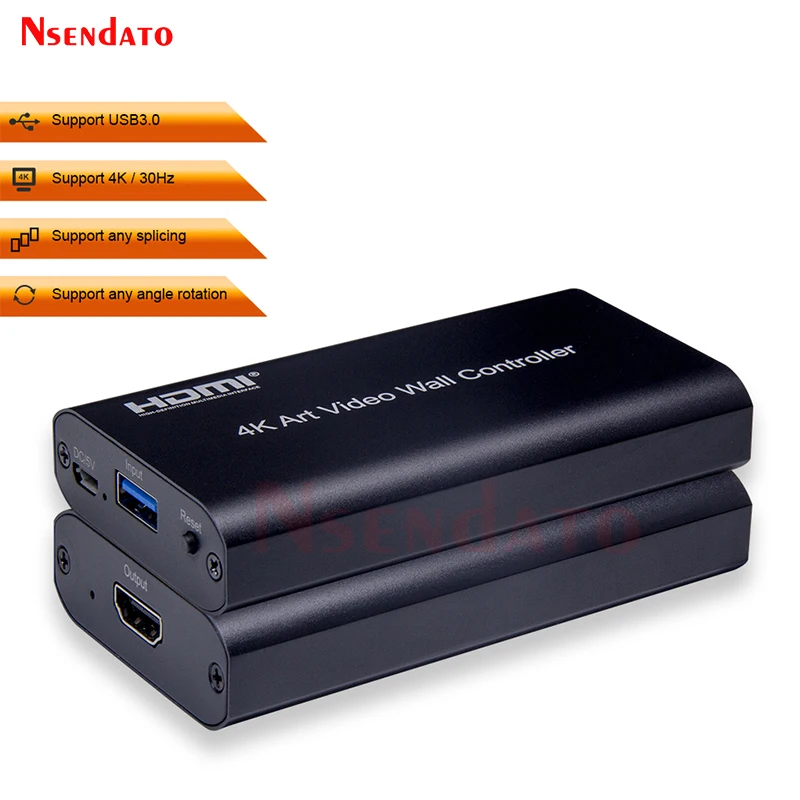 4K HDMI USB3.0 아트 비디오 월 컨트롤러 2x2 1x4 1x5 3x3 2x3 4K HDMI TV 수직 비디오 멀티 스크린 스티칭 프로세서 스플라이서