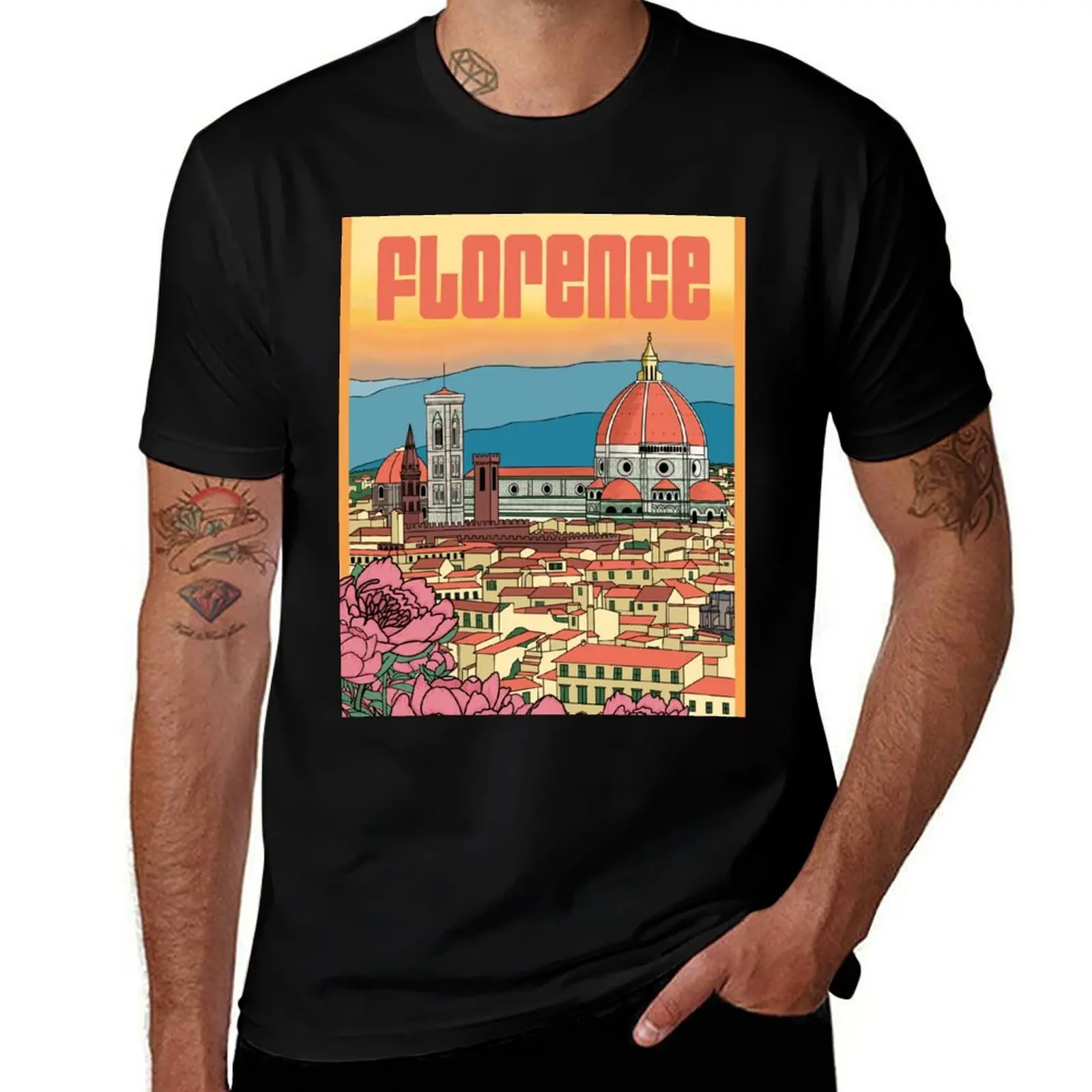 

Florence Duomo T-Shirt Basic Solid Color Short Sleeve T-Shirt