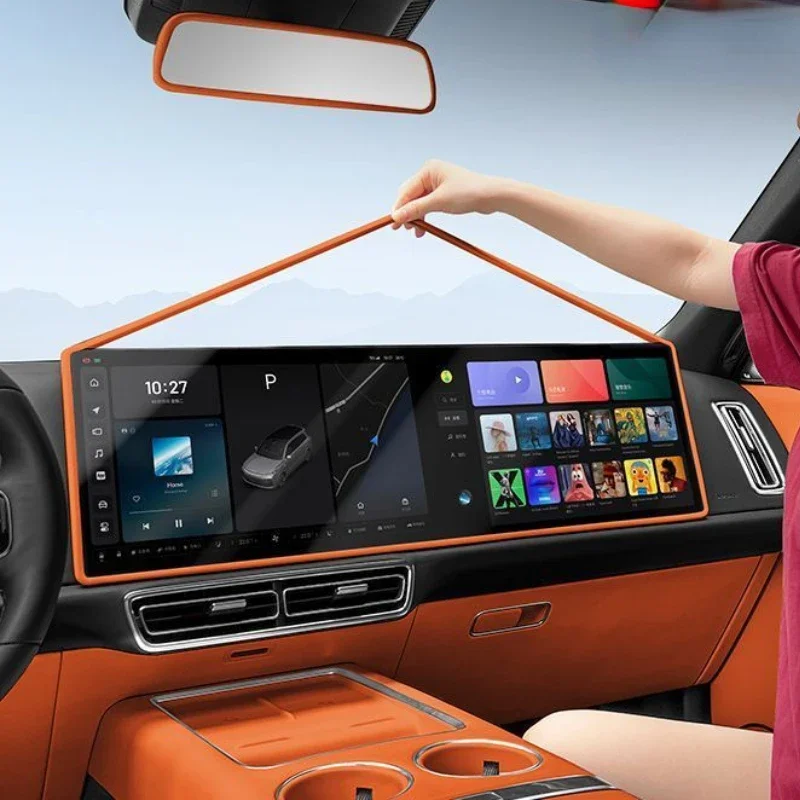 

For LiXiang L7 L9 L8 2023 Silica Gel Orange Color Central Control Navigation Display Screen Protector Car Accessories