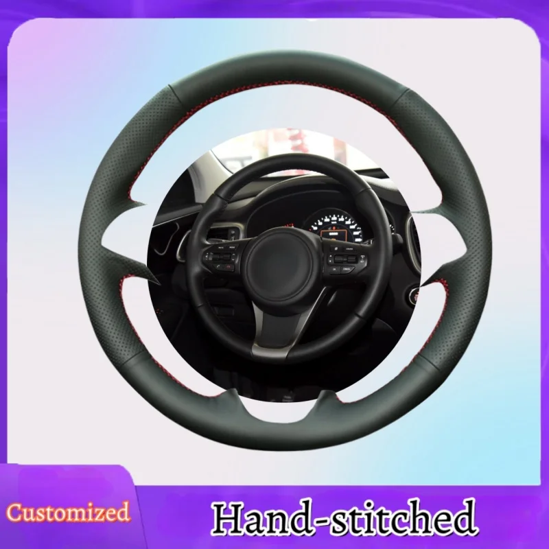 

Custom Hand-stitched Microfiber Leather Steering Wheel Cover Anti-slip For Kia Sorento Sedona 2015-2019 Car Interior Accessories