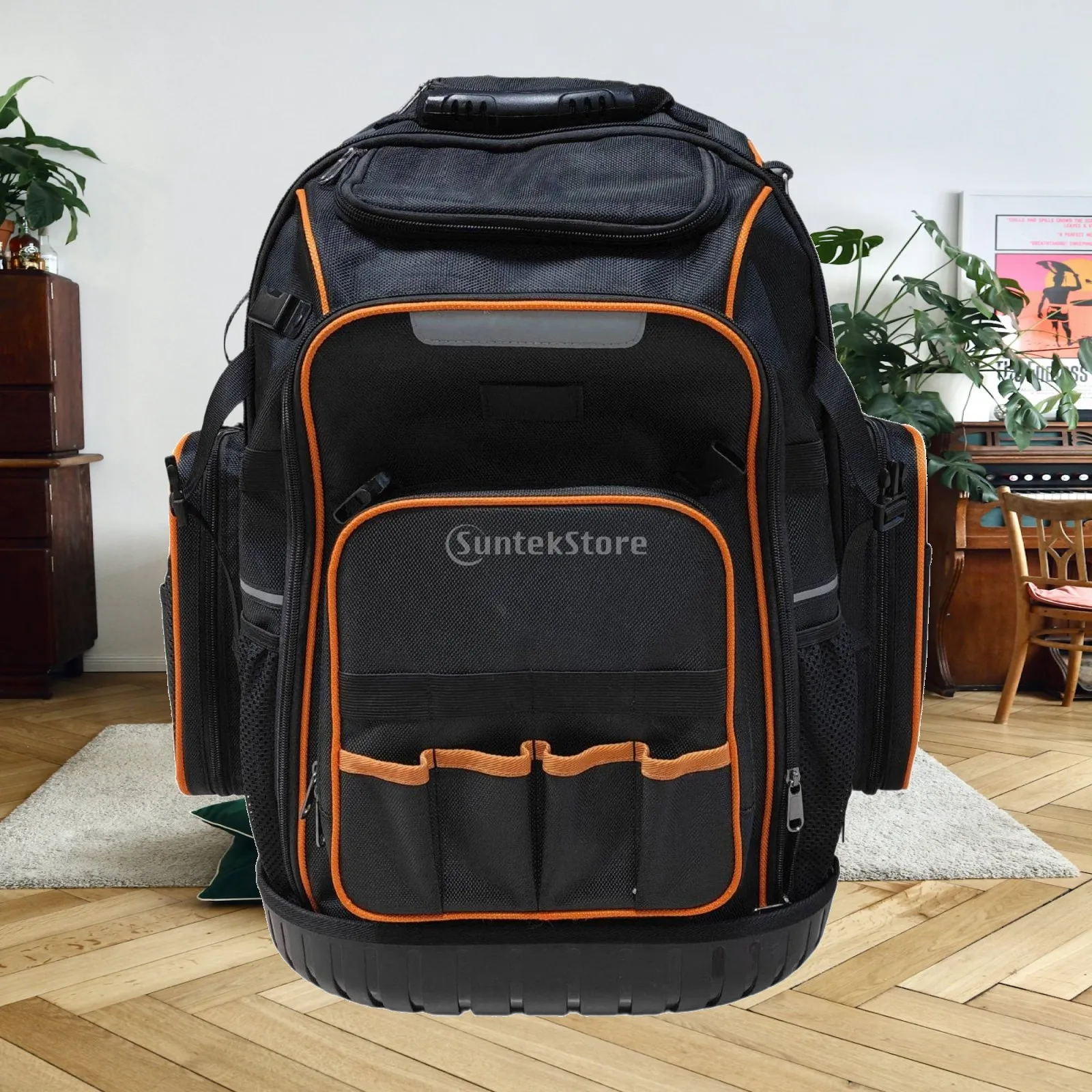 Heavy Duty Backpack Tool Bag Rugged Rolling Trolley Utility Carrier for Technician Multitool Pouch