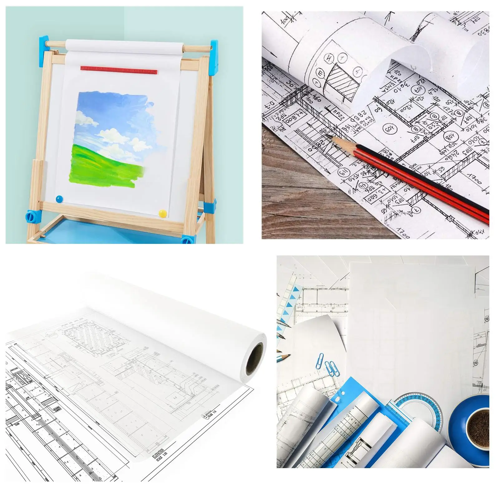 2 kit Sketching Drawing Easel Paper Roll Wooden Dispenser Art Painting