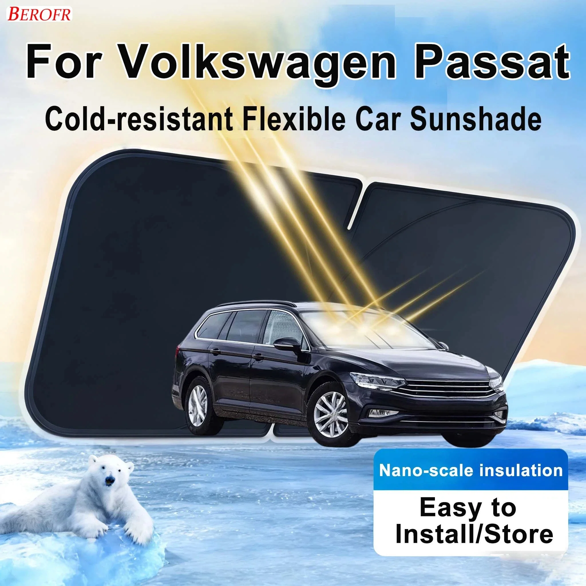

For Volkswagen Passat 2024-2026 Car Windshield Sunshade Cover Front Window Sun Shade Heat Insulation Summer Auto Accessories