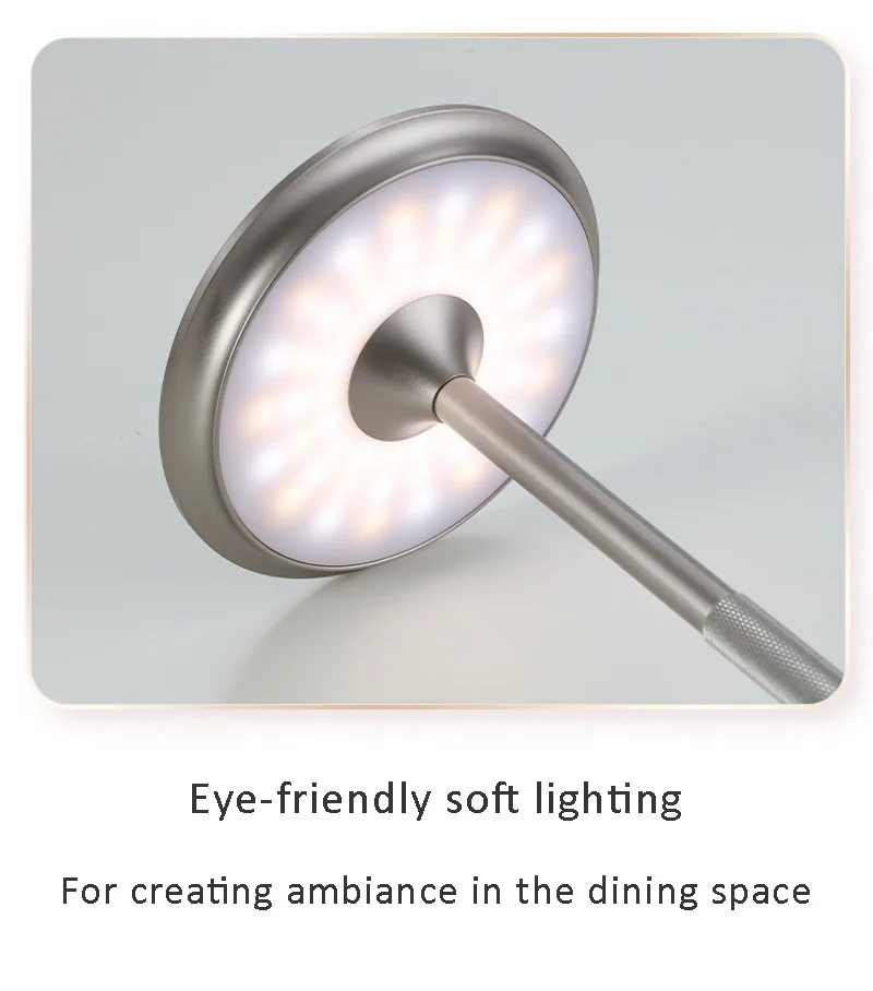 LED Charging Desk Lamp Restaurant Decoration Atmosphere Lamp Retro Portable Cordless Touch USB-C Table Lamp