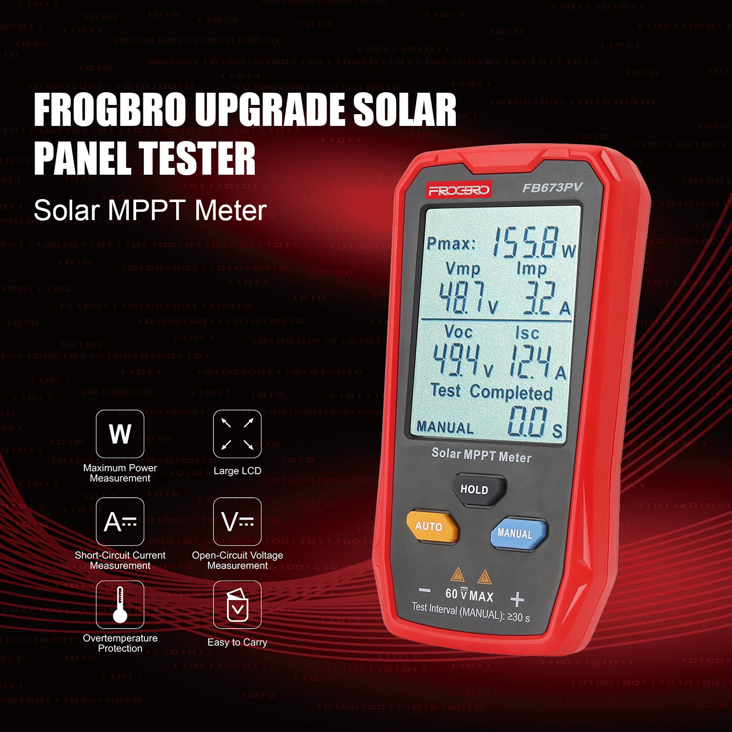 FB673PV Solar MPPT Meter Handheld Automatic Tester Photovoltaic Module Fault Detection Multimeter