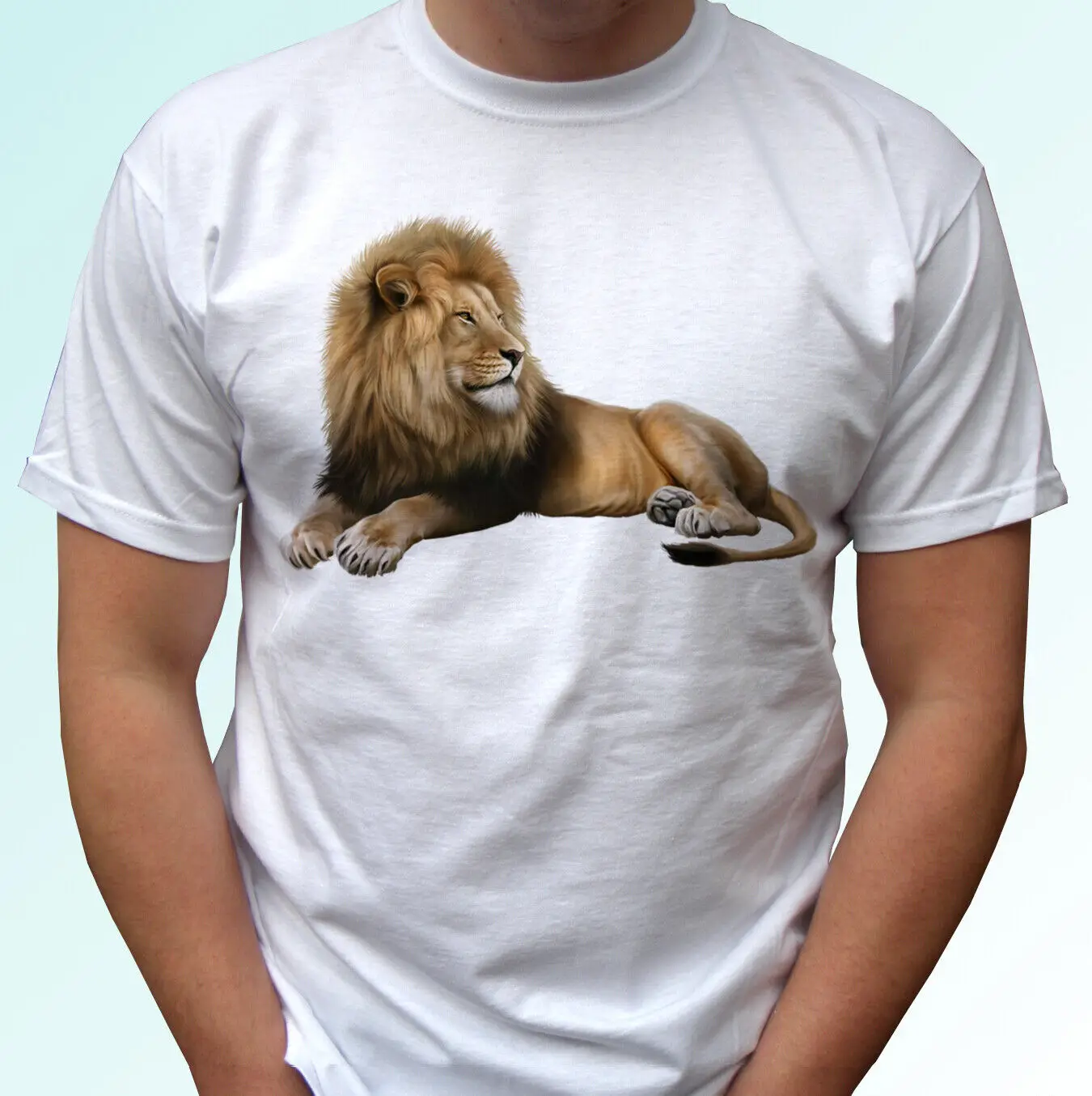 

Lion t shirt leo tee africa top animal wild cat gift mens womens kids baby sizes