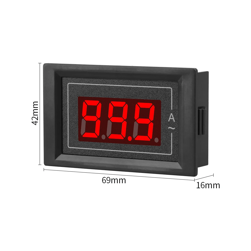 1-99.9A LED Digital Ammeter Amp Meter AC 220V 100A Current Tester Detector 2 Wire Amperage Tester Gauge with Current Transformer