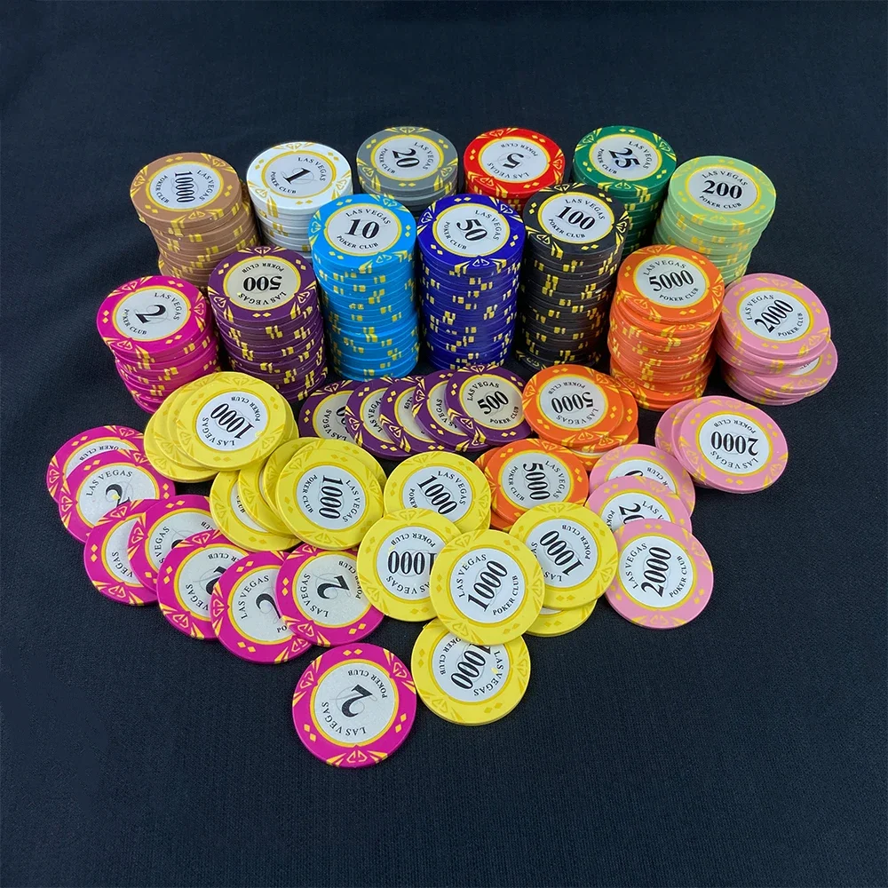 10pcs Clay Poker Chips 40mm Texas Hold \'em Casino Chips Board Game Entertainment Coins Round Chips