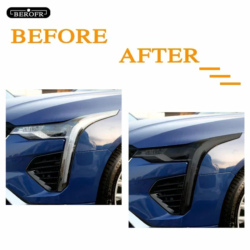 Car Headlight Protection Tint Film Smoke Black Transparent TPU Protective Sticker For Cadillac Escalade 2015-2020 Accessories