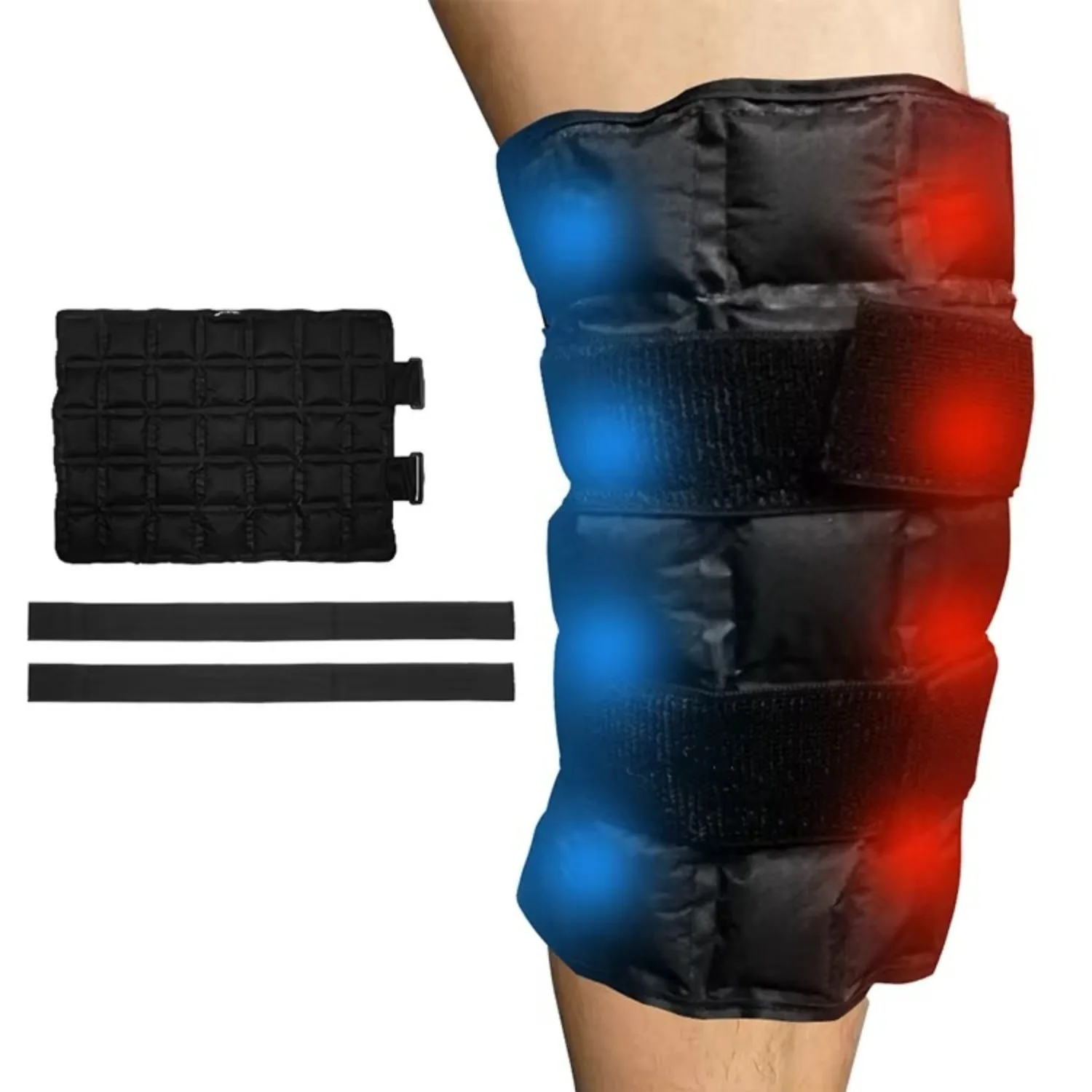 Ice Pack for Injuries Reusable Hot & Cold Compress Gel Pack Adjustable Microwaveable Heat Pad for Knee Ankle Neck & Elbow