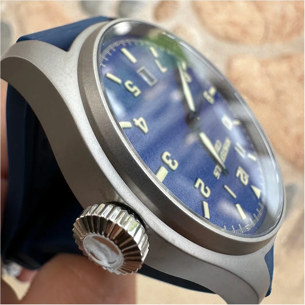 Mysterious Code Sapphire Titanium Hypoallergenic Big Pilot Mark Little Prince Luminous Watch Swiss 715 Movement