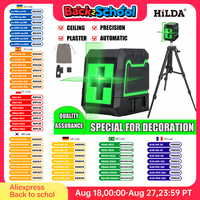 HILDA Laser Level 2 Lines Self-Leveling Horizontal And Vertical Cross Super Powerful Green Laser Beam Line