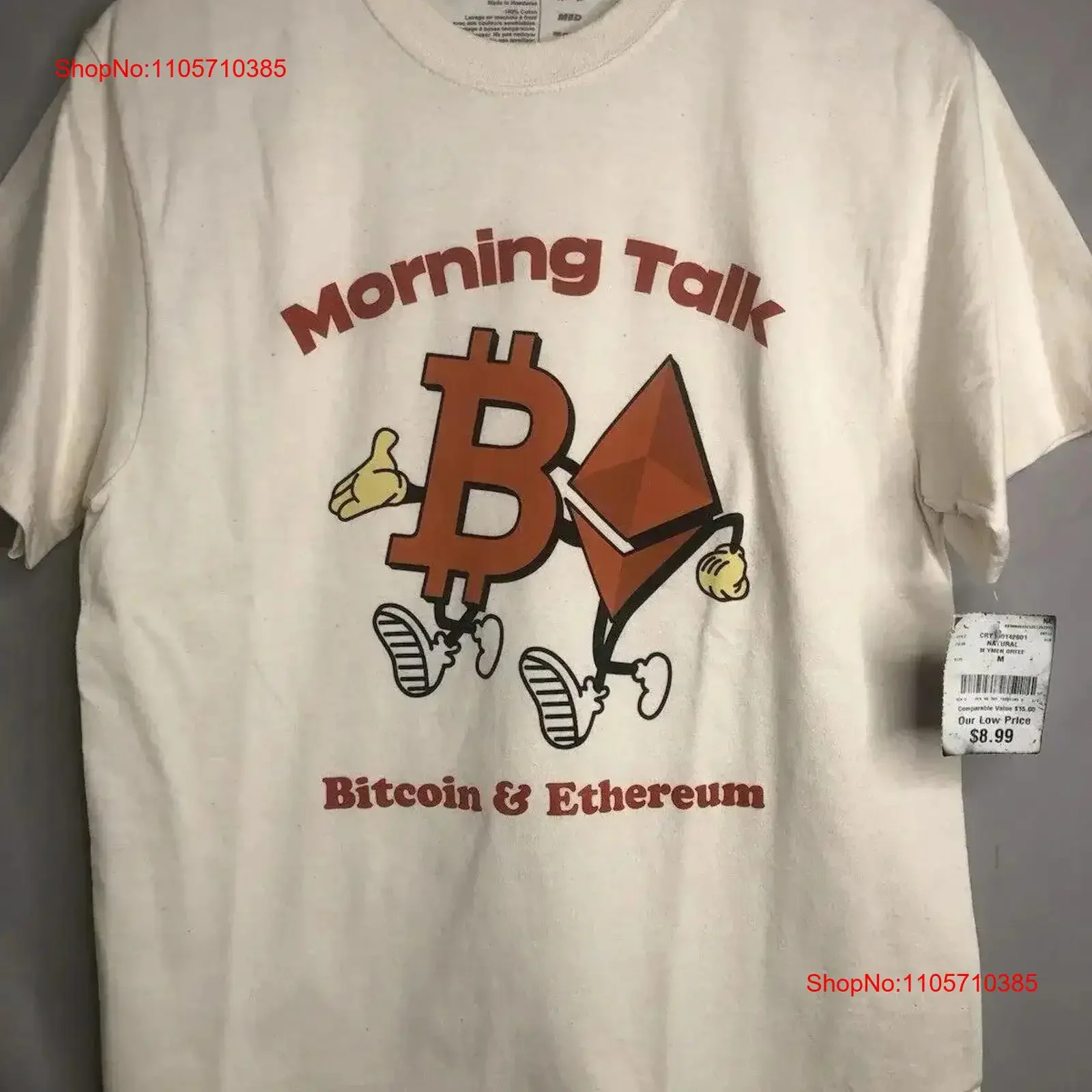 Morning Talk Bitcoin Ethereum Crypto Kidz M MEDIUM T Shirt Currency Traders Coin vintage Washed Stylish Slightly vintage