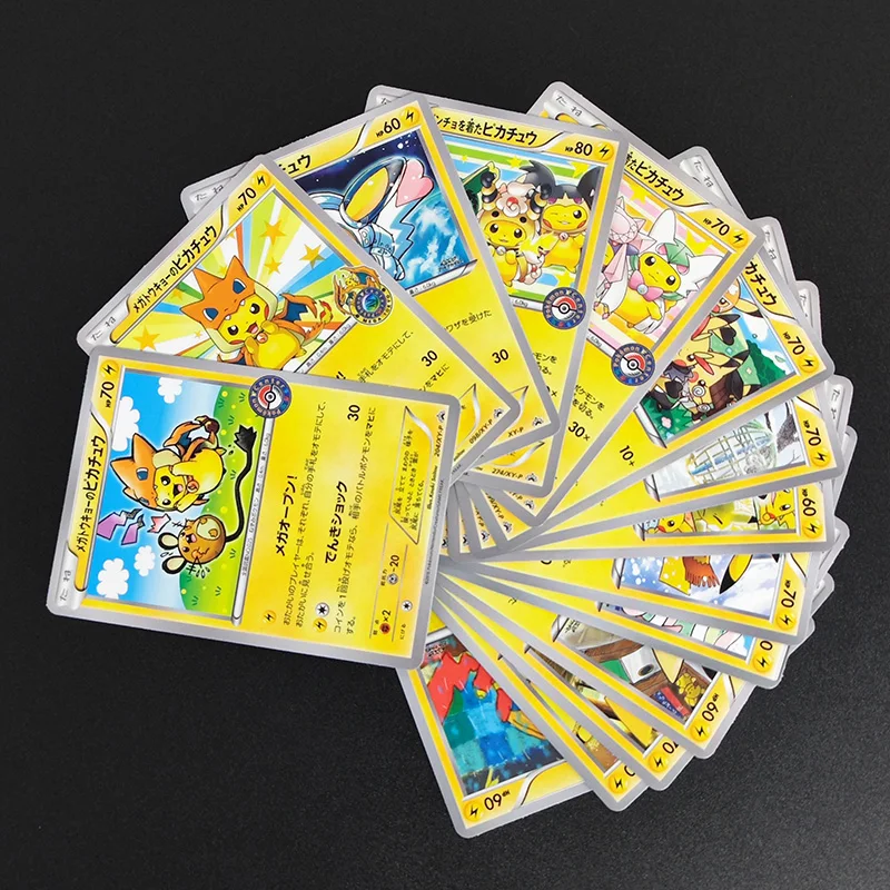 

DIY Self Made Proxy PTCG Японский Мега Токио Пикачу Пончо-носостойкий Теплый Косплей Пикачу XY-P Коллекция Хобби Карточная Игрушка