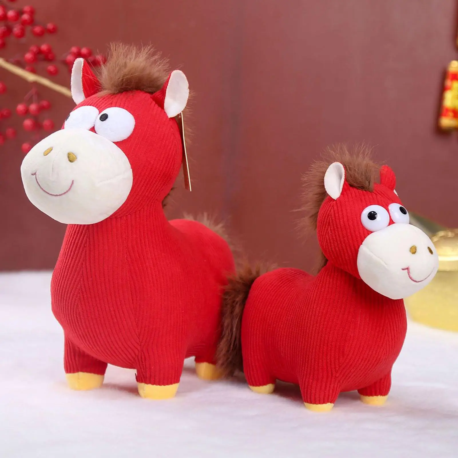 Horse Stuffed Animal 2026 Chinese New Year Cute Mascot Horse Mascot Lunar New Year Decoration For Spring Festival Holiday Party