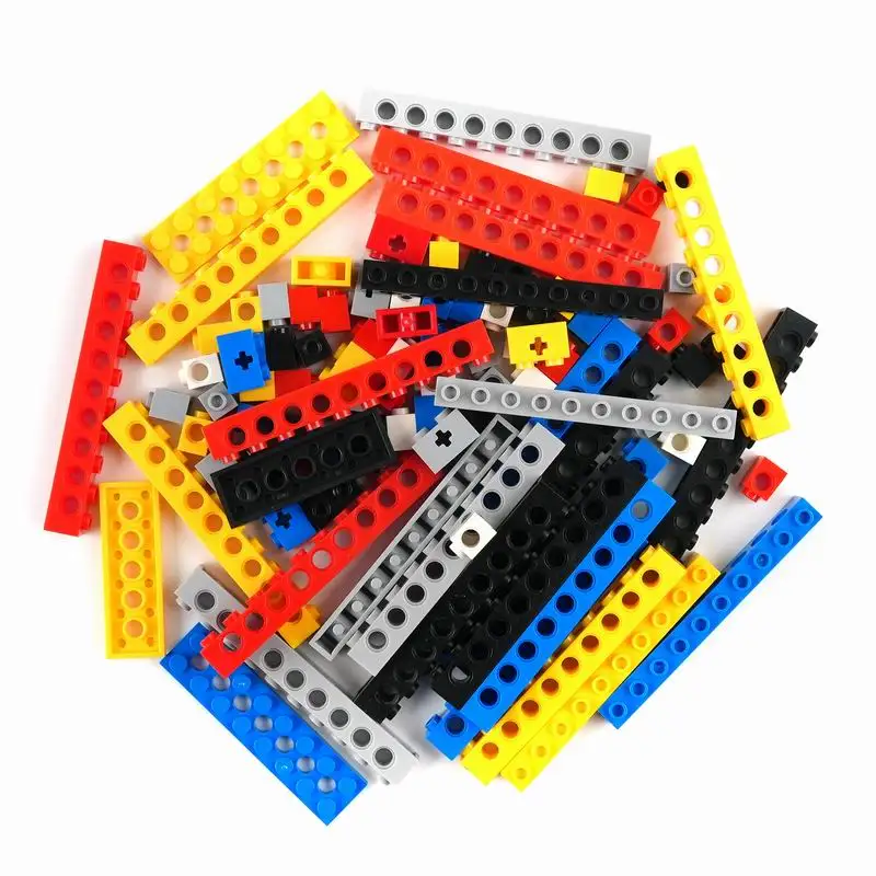 Technical Building Block MOC Combination Studded Long Beam with Hole Thick Bricks Compatible 3703 32018 3895 2730 3894 3701 3700