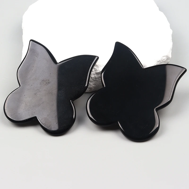 

Инструмент Гуа Ша с обсидианной бабочкой для массажера для лица, ухода за кожей, здоровье шеи и тела, кристаллическая скребковая доска, косметическая терапия