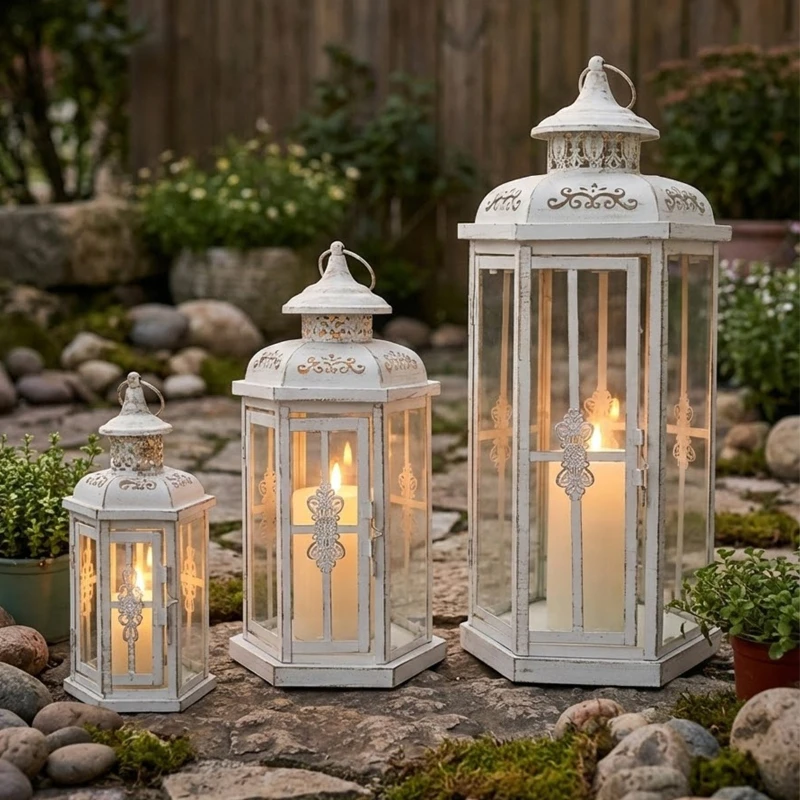 Set of 3 Decorative Candle Lanterns 20''&14
