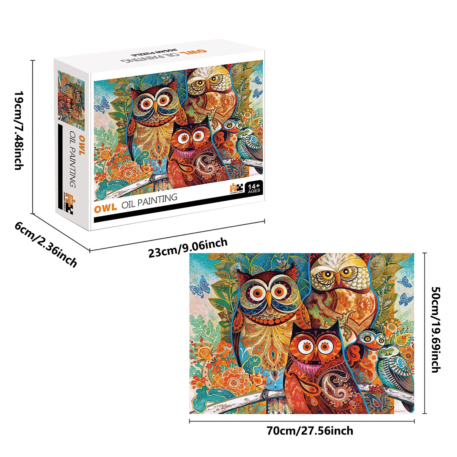 1000 Stukjes Uil Olieverfschilderij Puzzel Home Decor Volwassenen Puzzel Spelletjes Familie Leuke Vloer Puzzels Educatief Speelgoed Voor Kinderen