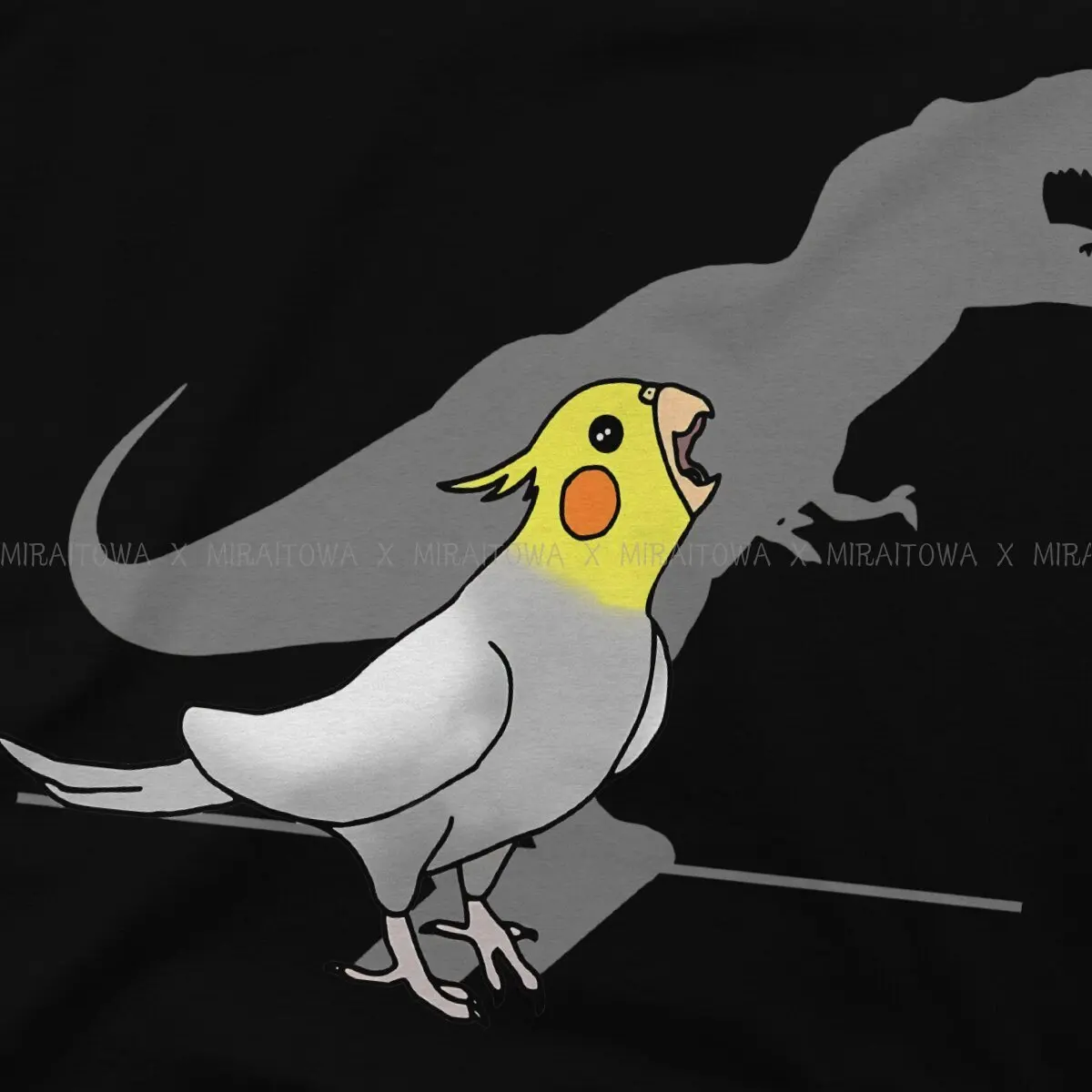 Animal Parrots Cockatiel Doodle Dinosaur Shadowl T Shirt Grunge Men\'s Tees Summer Cotton Tops Harajuku O-Neck TShirt