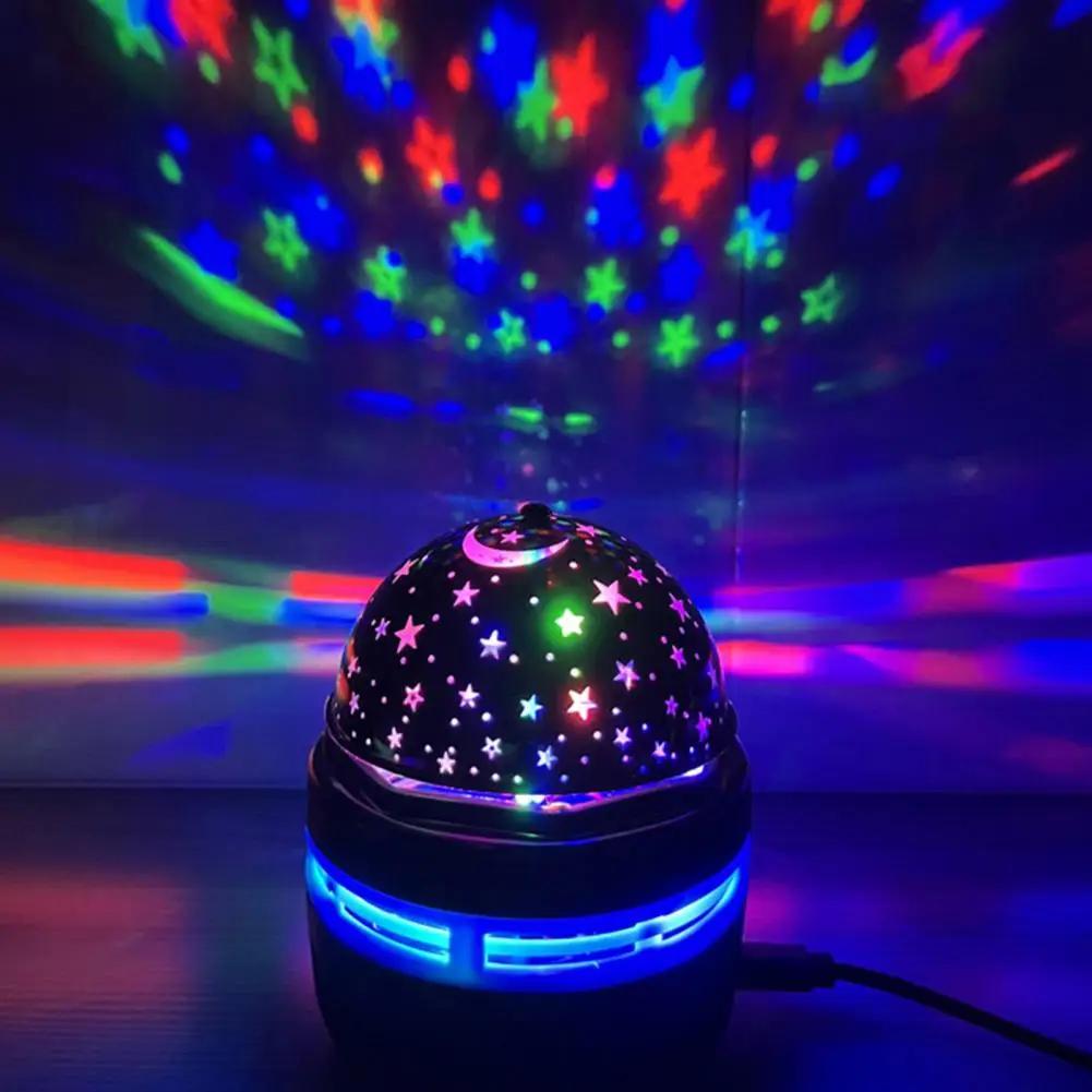 Night Lamp Projector Removable Cover One key Start Projection Lamp Colorful Starry Sky LED Disco Stage Light