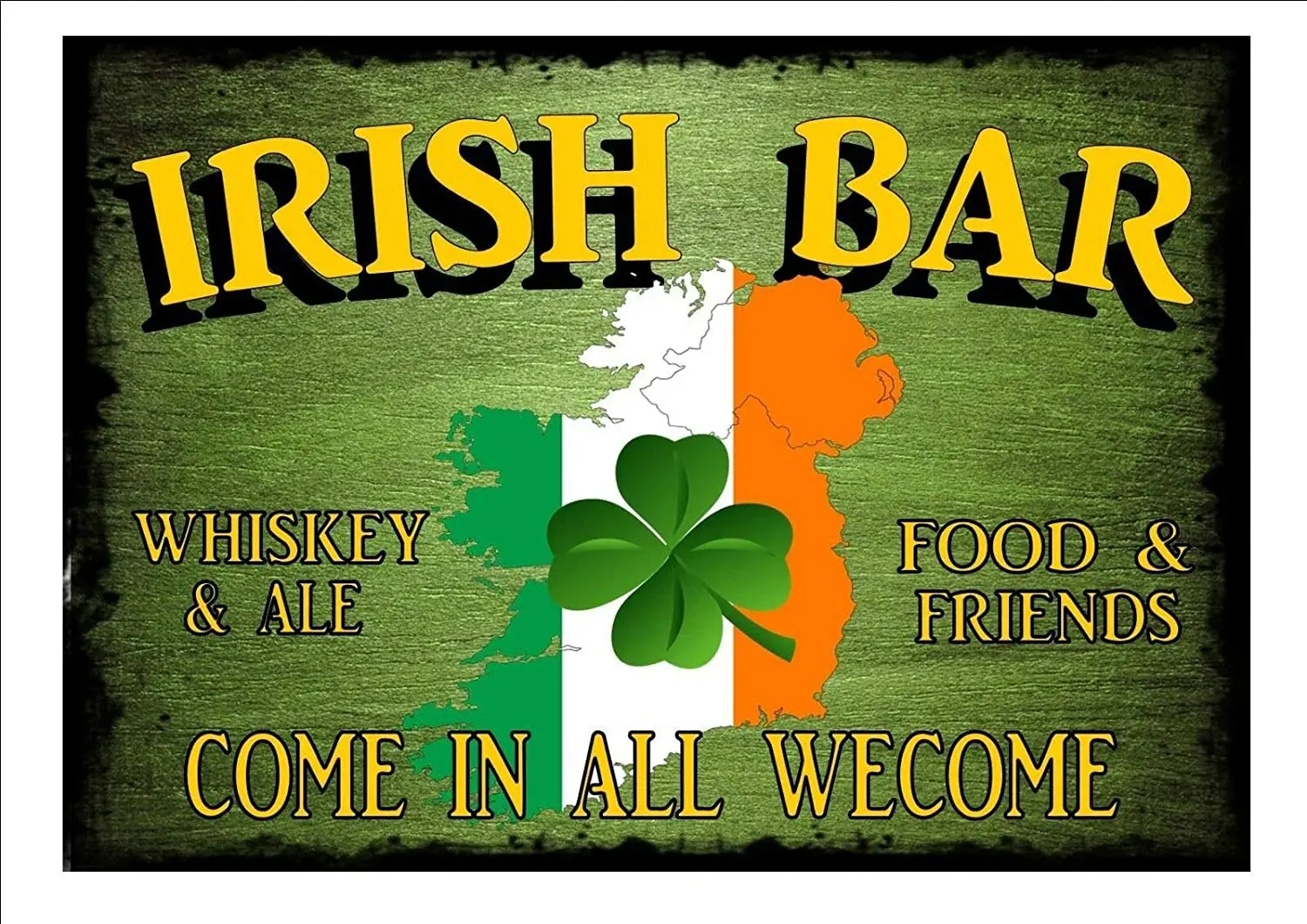 Vintage Tin Sign for Bar Advertising, Metal Sign, Irish Bar, Beer, Pub