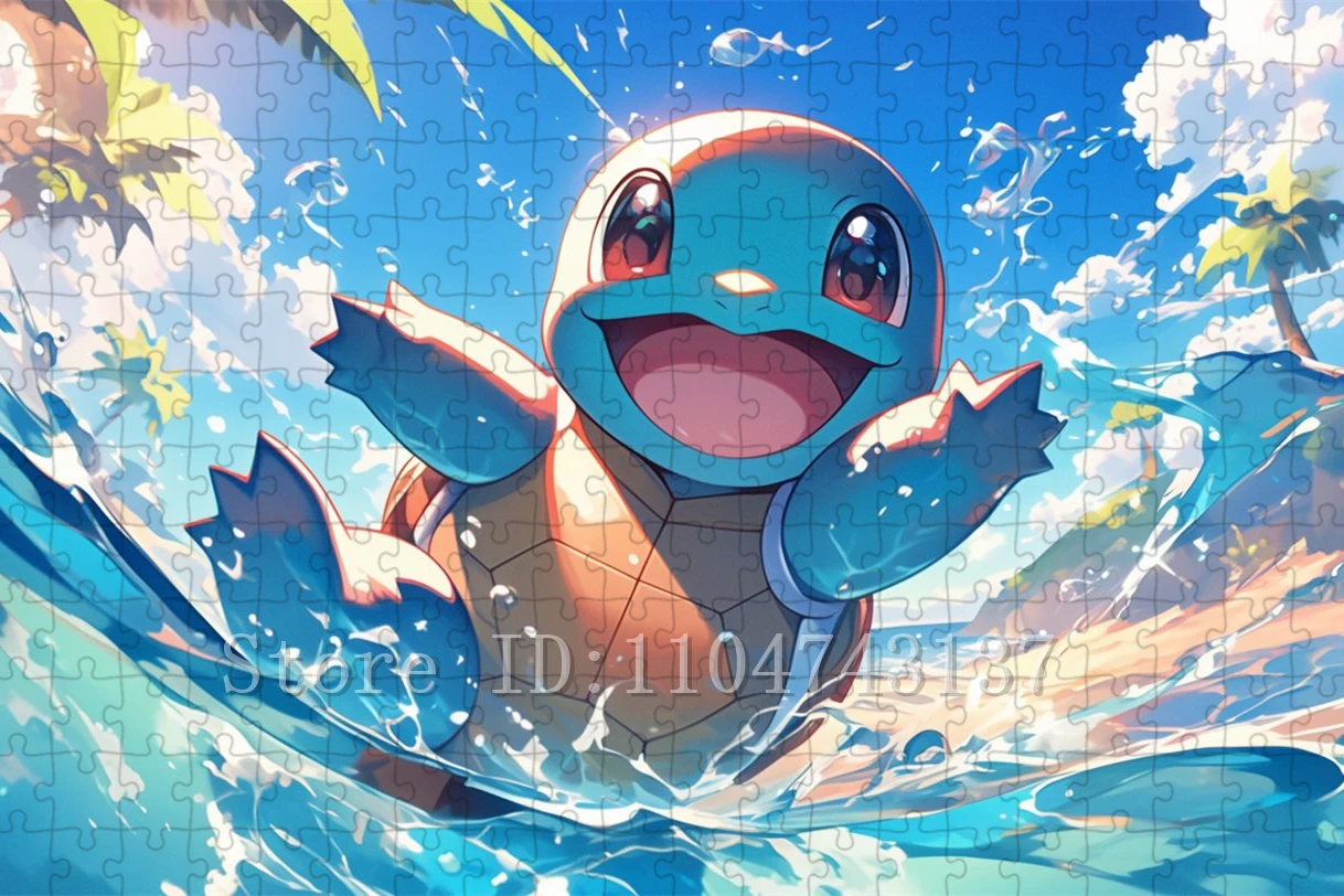 108/200/300/500/1000 Teile Pokemon Squirtle Puzzles Dekomprimieren Intelligenz Spiel Spielzeug Handgemachte Hobbys