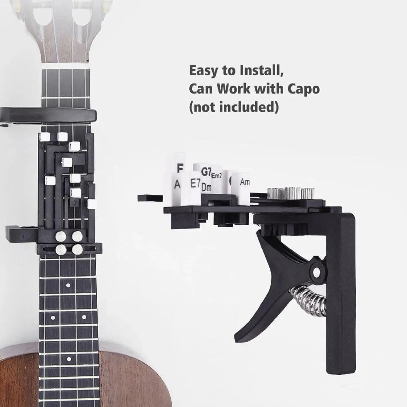 Ukulele portátil Finger Exerciser, Guitar Chord Trainer Ferramenta para Iniciantes