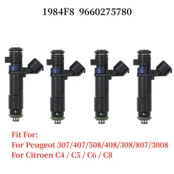 ​4Pcs 1984F8 Fuel Nozzle for Peugeot 307/407/508/408/308/807/3008 for Citroen C4 / C5 / C6 / C8 9660275780